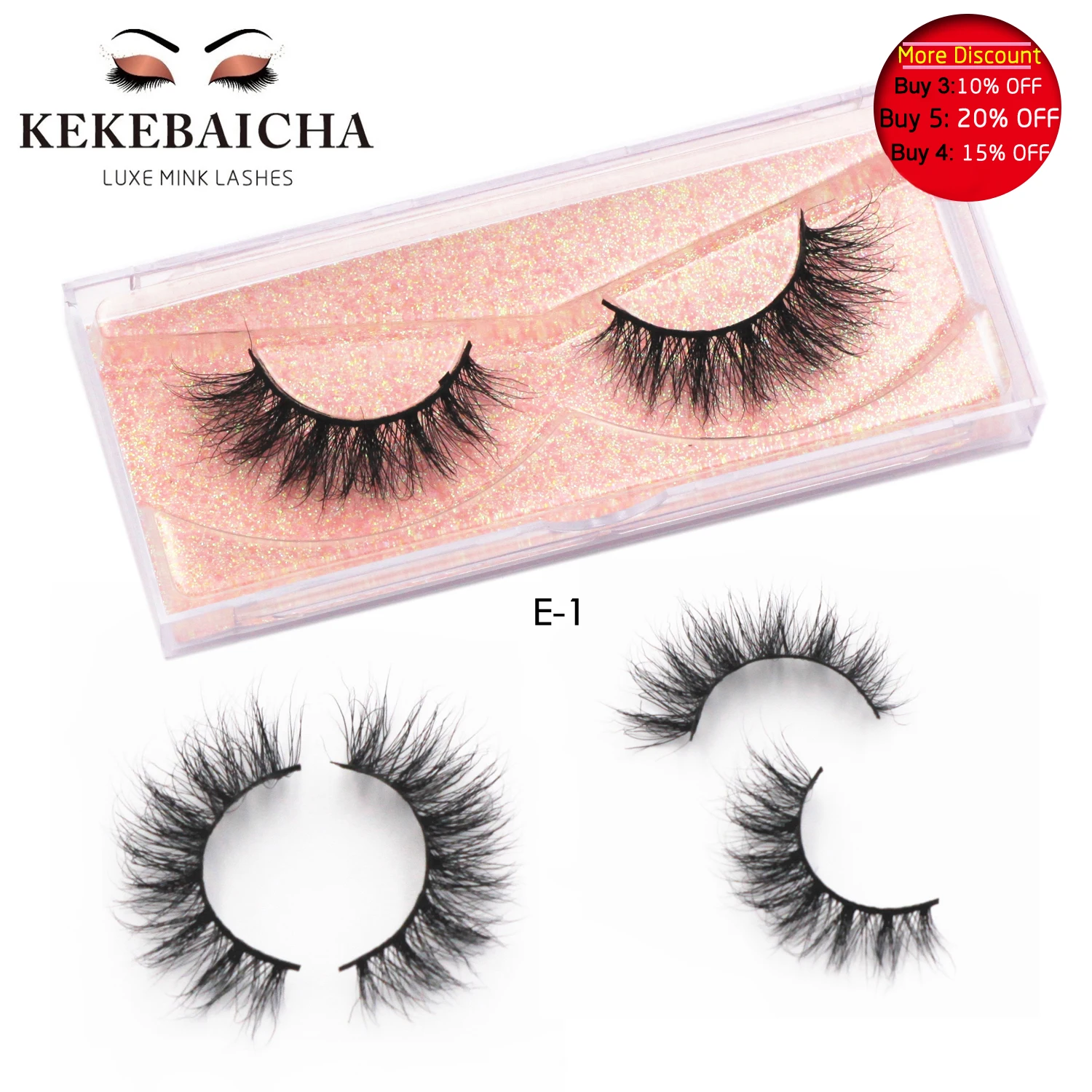 

KEKEBAICHA 3D Mink Eyelashes Cruelty Free Handmade Medium Volume Mink Lash Natural Lashes Soft False Eyelashes Makeup cilios E01