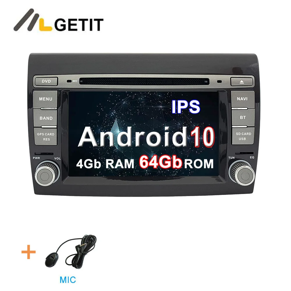 DSP ips Android 10 автомобильный DVD мультимедийный плеер для Fiat Bravo 2007-2012 автомобильный Радио Стерео gps навигация - Цвет: 4G RAM - 64G ROM