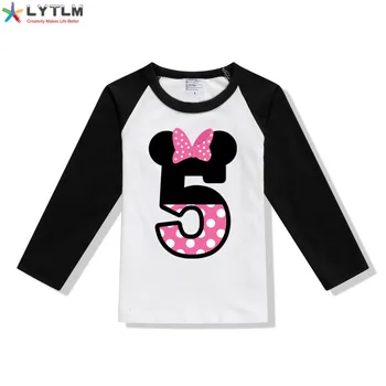 

LYTLM 5th Birthday Girl Birthday Baby Girl Tshirt Anniversaire Enfant Fille Newborn Baby T Shirts Camiseta Kids Tops for Girls