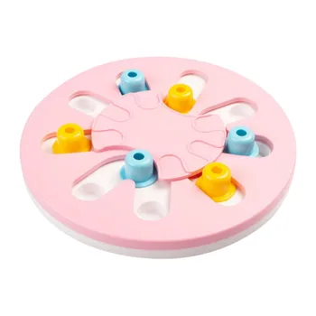

Food Dispenser Round Dog Feeder Toy Pet Training Fun Slow Bowl Bite Resistant Interactive Games ABS Non Slip Puppy Improve IQ