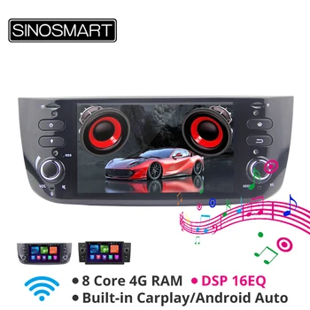 

SINOSMART 4G RAM 8 Core CPU Car GPS Navigation Player for Fiat Linea Punto Evo Grande Punto 2005-2020 with Canbus