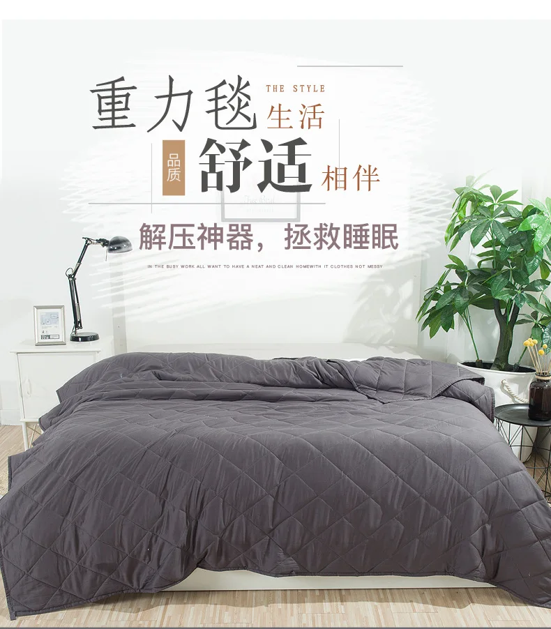 

SunnyRain 1-Piece Weighted Blanket for Adult Gravity Blankets Decompression Sleep Aid Pressure Weighted Quilt