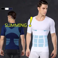 Men Body Shapers Tight Skinny Shirt Fitness Elastic Beauty Abdomen Tank Tops Shape Vests Slimming Boobs Gym Vest