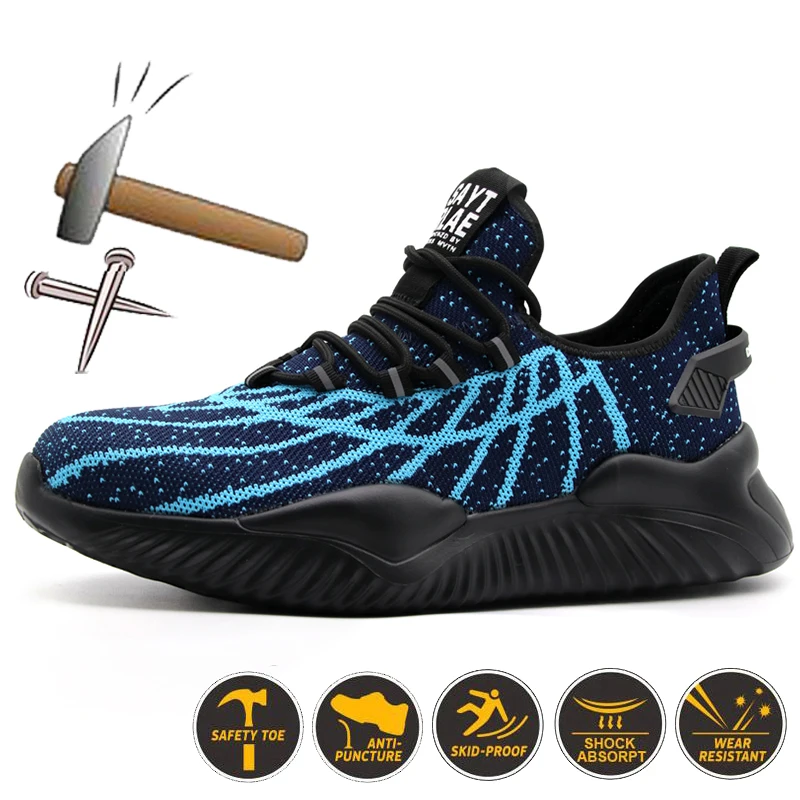 

Work Safety Shoes For Men Boots New Work Sneakers Male Protection Feet Steel Toe Shoes Puncture Proof Work Boots Security Shoes