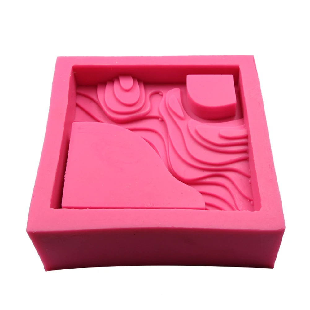 

Soft Decoration Terraced Field Concrete DIY Craft Garden Plant Mould Practical Plant Square Shape Succulent Silicone Home