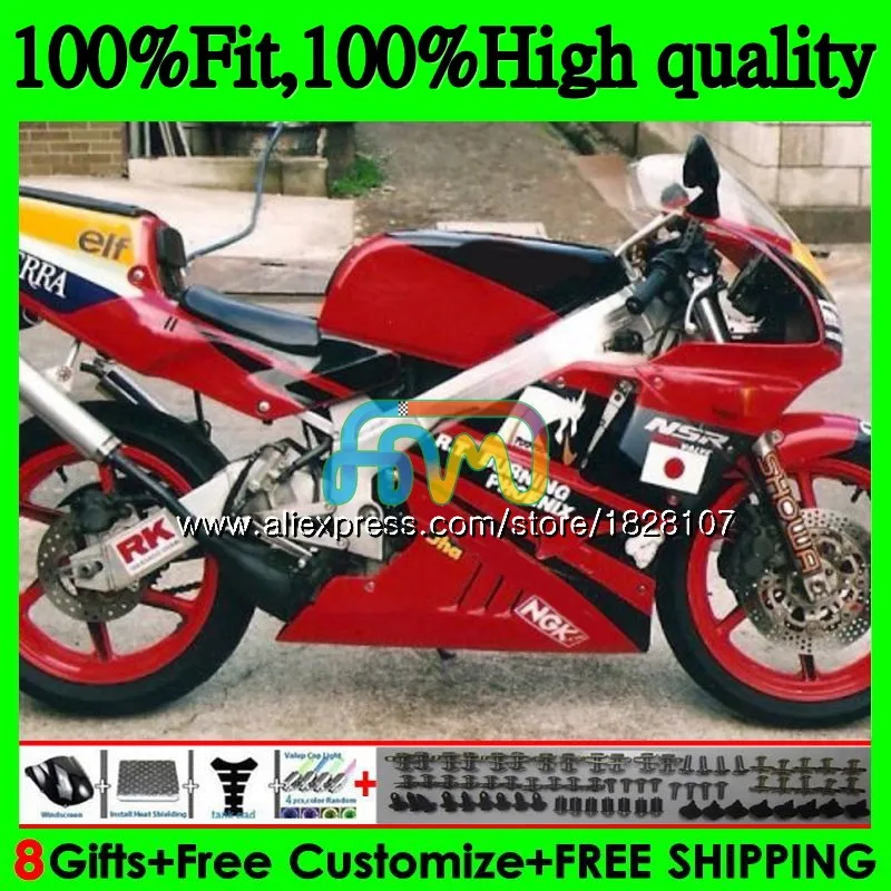 Литья под давлением для HONDA NSR 250 MC21 PGM3 NSR250R 90 91 92 93 85BS. 78 NSR250 R RR СМП 250R 1990 1991 1992 красный цвет: черный; популярная модель 1993 обтекатель