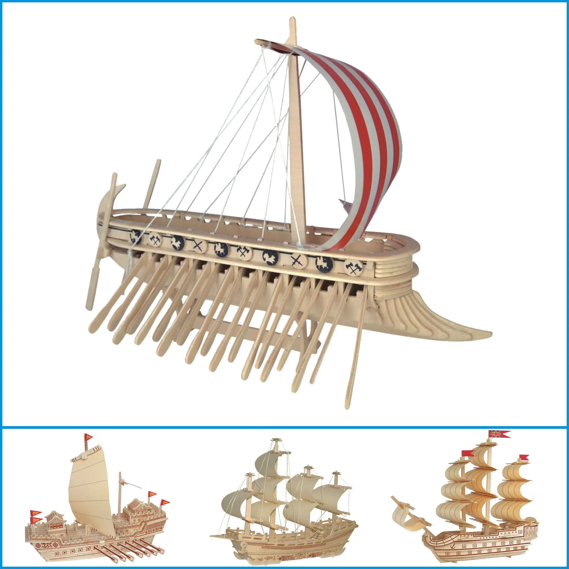 Phoenician warships запасная цена Продвижение Рекламы Запись 3D Деревянный трехмерный зигзаг головоломка модель моделирования