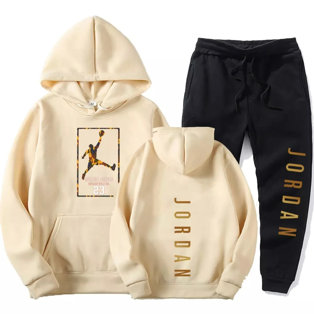 Conjunto de chándales de manga larga para hombre, jersey + Pantalones para trotar, ropa deportiva para correr, 2 uds., para invierno, 2020