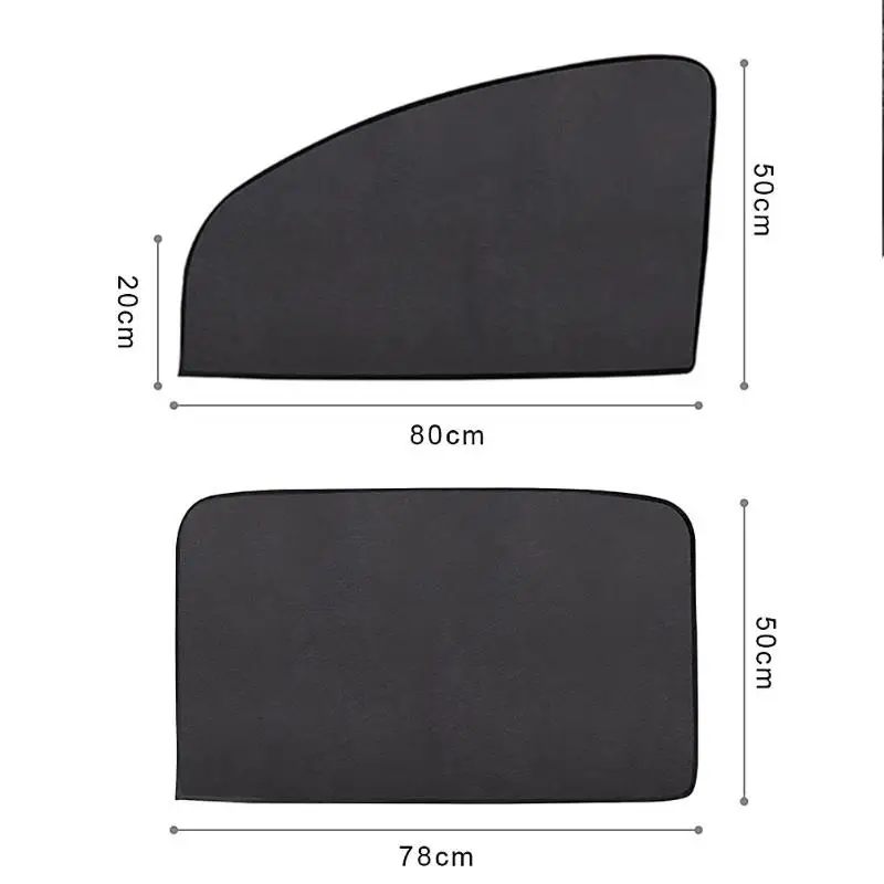 Магнитная Автомобильная Солнцезащитная шторка Защита от ультрафиолетовых лучей Авто боковые окна летний Солнцезащитный козырек щит Сетка защитная пленка - Цвет: Front and Rear