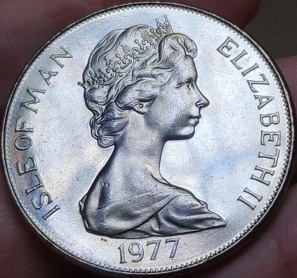 38 мм Isle Of Man 1977, настоящая коморативная монета, оригинальная коллекция