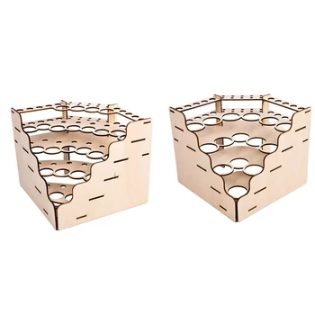 

90 degree Wooden Paint Bottle Storage Box Color Paint Ink Brush Holder Rack Modular Holder Storage Tool