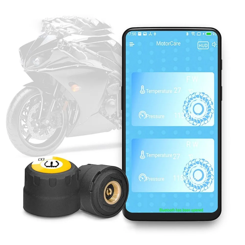 BLE BT 4,0 TPMS система контроля давления в шинах, комплект с низким энергопотреблением для Android и IOS смартфонов для мотоциклов