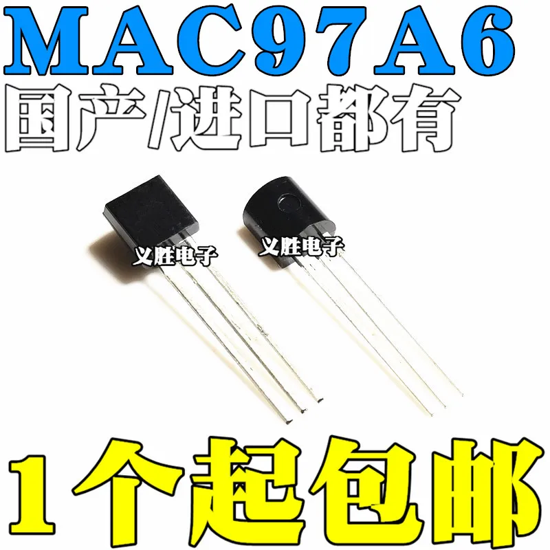 Оригинал 10 шт./MAC97A6 97A6 TO-92 0.6A/400V | Электронные компоненты и принадлежности