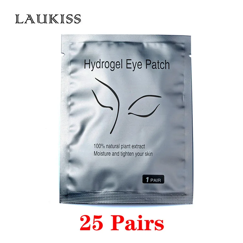 25pairs 25/100 пар/партия, гидрогелевые патчи для наращивания ресниц, подушечки для ресниц, серебристые, под глазами, нетканый макияж, все строительные ресницы - Цвет: 25pairs