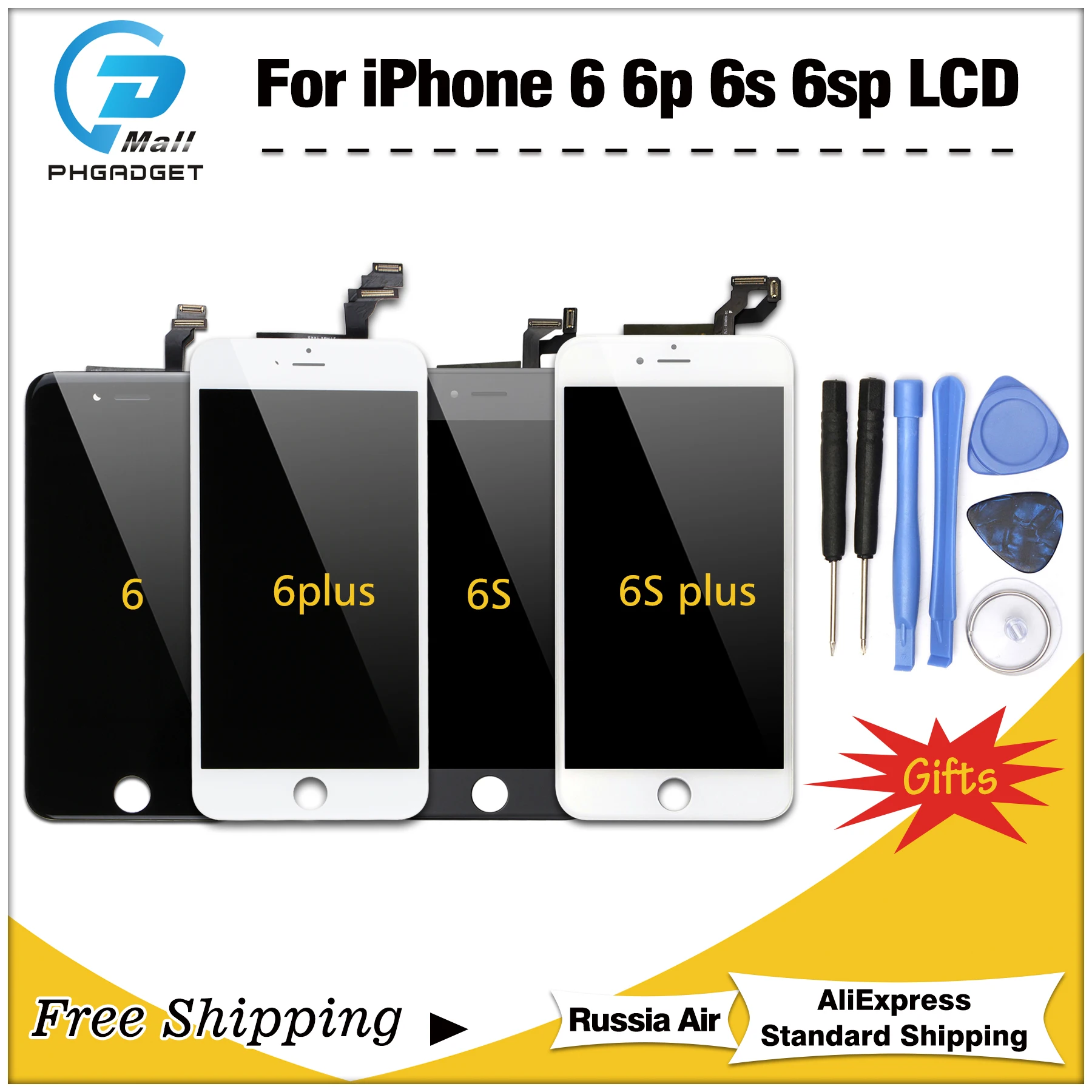 AAA+++ качественный дисплей для Iphone 6, ЖК-дисплей, сменный сенсорный экран, дигитайзер, сборка для Iphone 6 plus 6s 5S, ЖК-экран