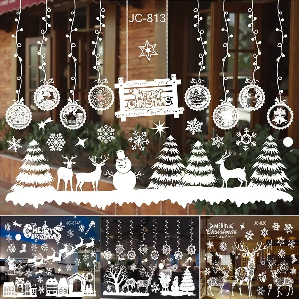 

Huiran Wall Window Christmas Stickers Products Christmas Decor For Home 2019 Merry Christmas Ornaments Items Happy New Year 2020
