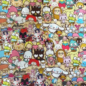 

ZENGIA 50*148cm Cinnamoroll/Keroppi/Pochacco/Pekkle Cotton Fabric For Patchwork Sewing Diy Tablecloth/Bag/ Sofa Cover/Curtain