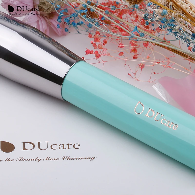 DUcare 11 шт. набор кистей для макияжа Профессиональная светло-зеленая ручка Кисть для макияжа Пудра основа скошенная Кисть для макияжа глаз кисть с сумкой