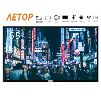 

Free shipping-big size tmepered glass flat screen tv 4k Ultra HD android 65 inch led smart television with bluetooth