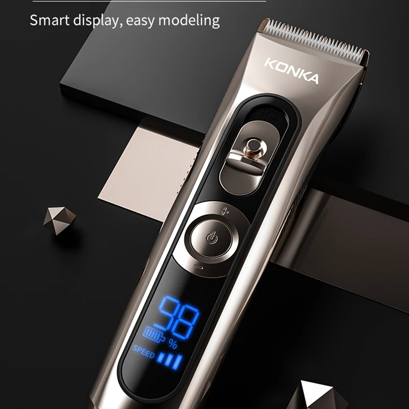 KONKA-cortadora de pelo multifuncional profesional, cortadora de pelo eléctrica con 3 engranajes ajustables, a prueba de agua IPX7