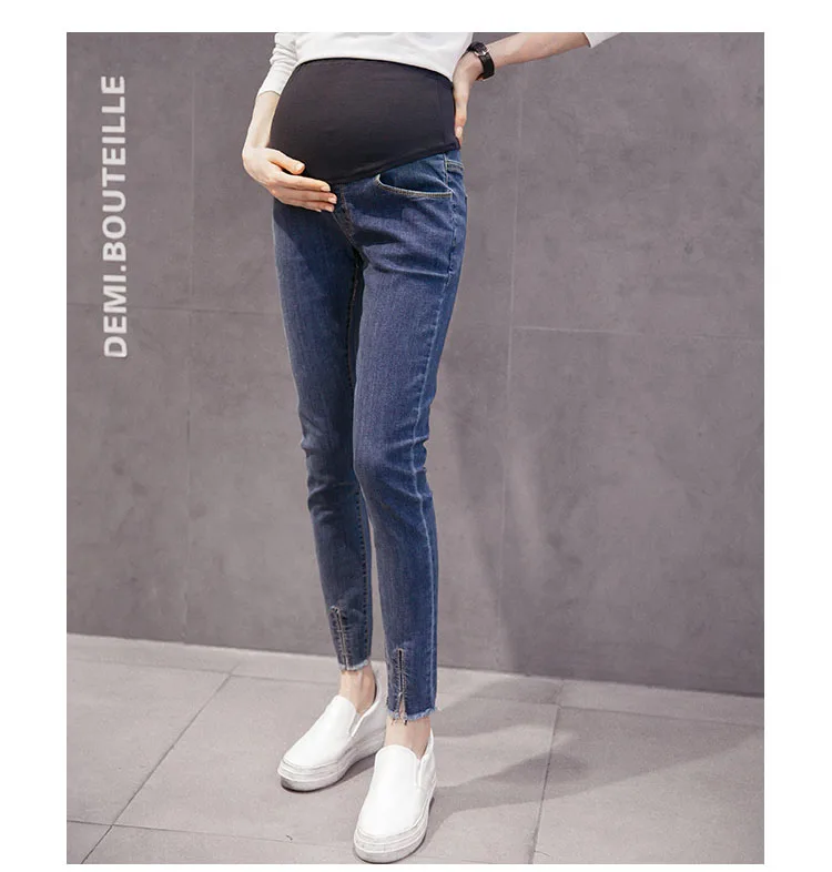 Джинсы в стиле ретро для беременных, брюки для беременных, одежда для кормящих мам, эластичная талия, обтягивающие, стрейч, поддежка живота, джинсы для беременных, брюки, Одежда для беременных