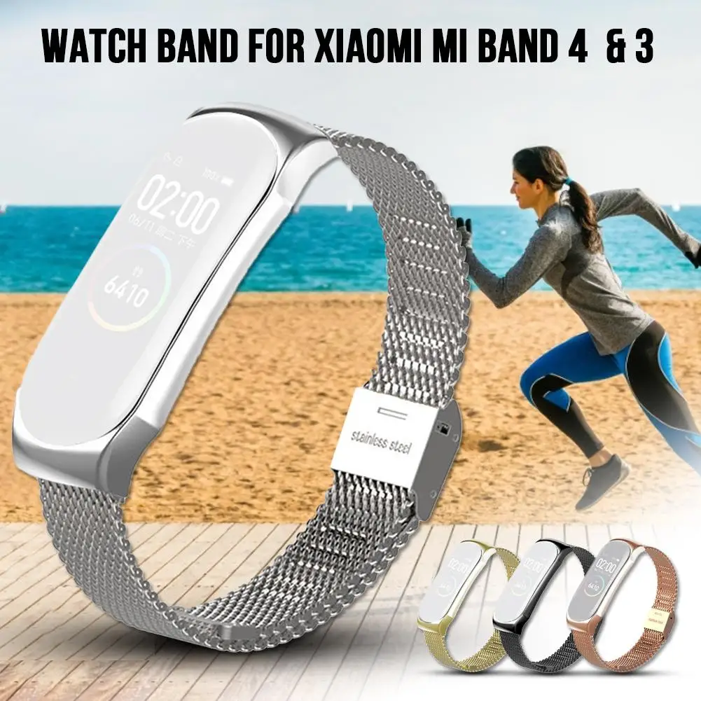 Мода из нержавеющей стали mi lanese петля ремешок на запястье Замена для Xiaomi mi Band 4 Смарт часы аксессуары для наручных часов