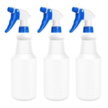 

24 Oz Plastic Spray Bottles Leak Proof Water Fine Mist Sprayer Empty Bottle for Car,Bathroom,Garden,Kitchen,3 Pack