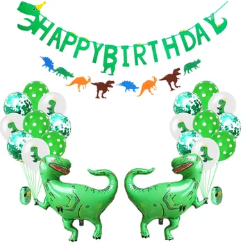 

Dinosaur theme party set birthday letters flag dinosaur aluminum film balloon decoration for children's birthday