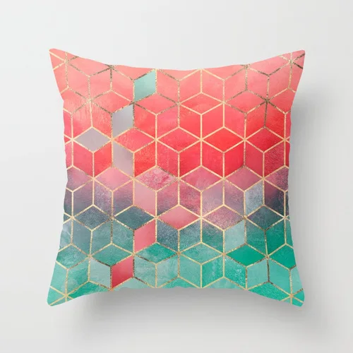 Marble simple abstract geometry pillow pillow short plush pillowcase customization christmas cushions Cushions