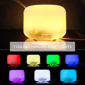 

500mL Mist Humidifier Essential Oil Diffuser With Colorful Night Light Quiet Auto-Shut Off Humidifier Cool Desktop Humidifier