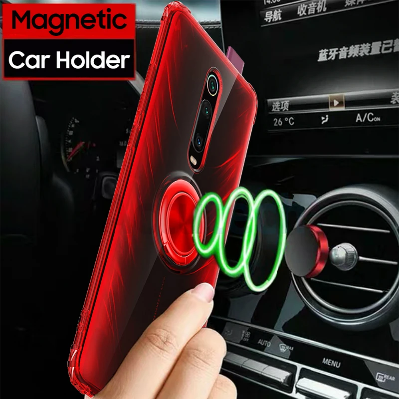 

For Xiaomi Mi 9t Case Funda For Redmi Note 7 K20 Pro Case For Xiaomi Mi 9 Mi9 SE Back Cover Cases Clear TPU Magnetic Car Holder