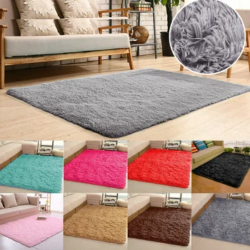 

Fluffy Rugs Anti-Skid Shaggy Area Rug Carpet Dining Room Carpet Floor Mat Home Bedroom 80x120cm