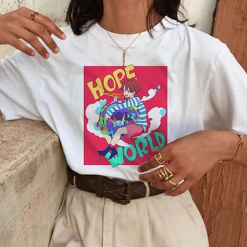 

Bangtan Boys V Jin Jungkook Suga Harajuku T Shirts Women RM J-hope RM Ullzang T-shirts Hope World Tshirts Cartoon Top Tee Female