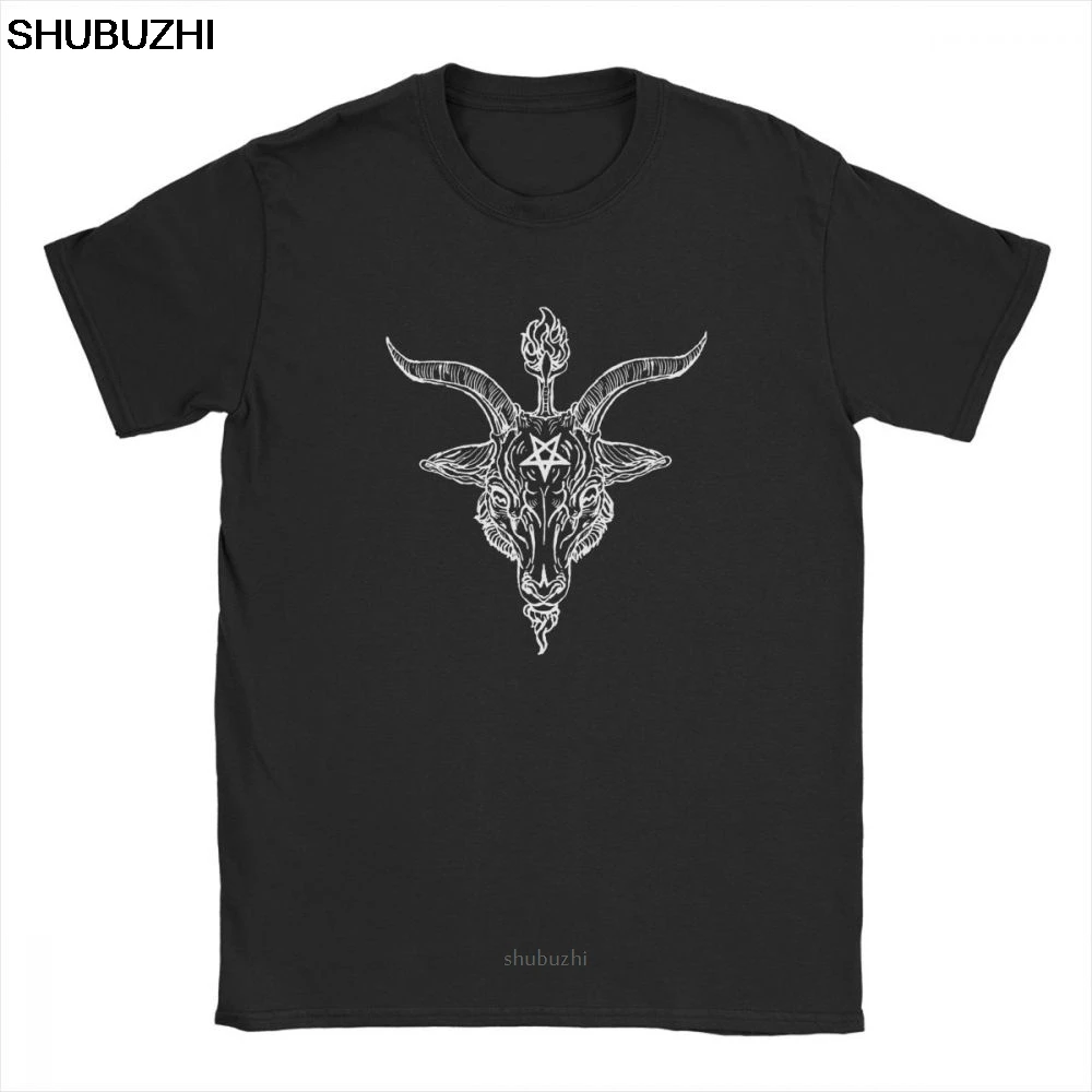 Футболка Baphomet мужская с юмористическим рисунком хлопковая тенниска круглым