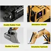 Simulation Hydraulic Remote Control Excavator 25Mins 8CH 360 Degree Rotation Double Rubber Track RC Truck Toy With Music Light 5