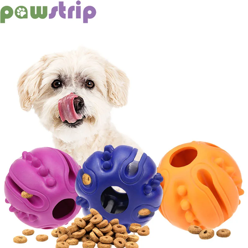 Rubber Training Ball Dog Chew Toys Interactive Puppy Cat Feeder