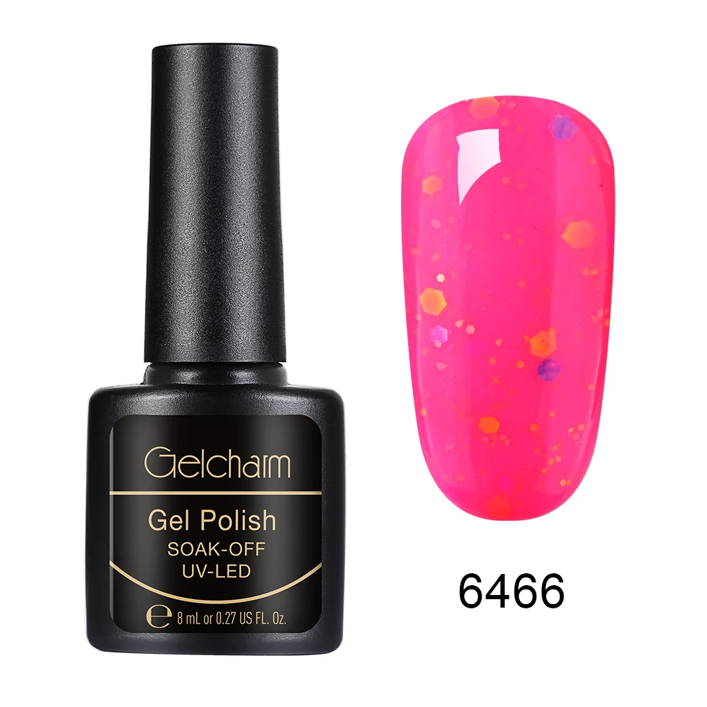 6466 Gelcharm 8 мл сыр конфеты УФ-гель для ногтей используется с молочного цвета гель лак Полупостоянный все для маникюра дизайн ногтей гель - Цвет: 6466