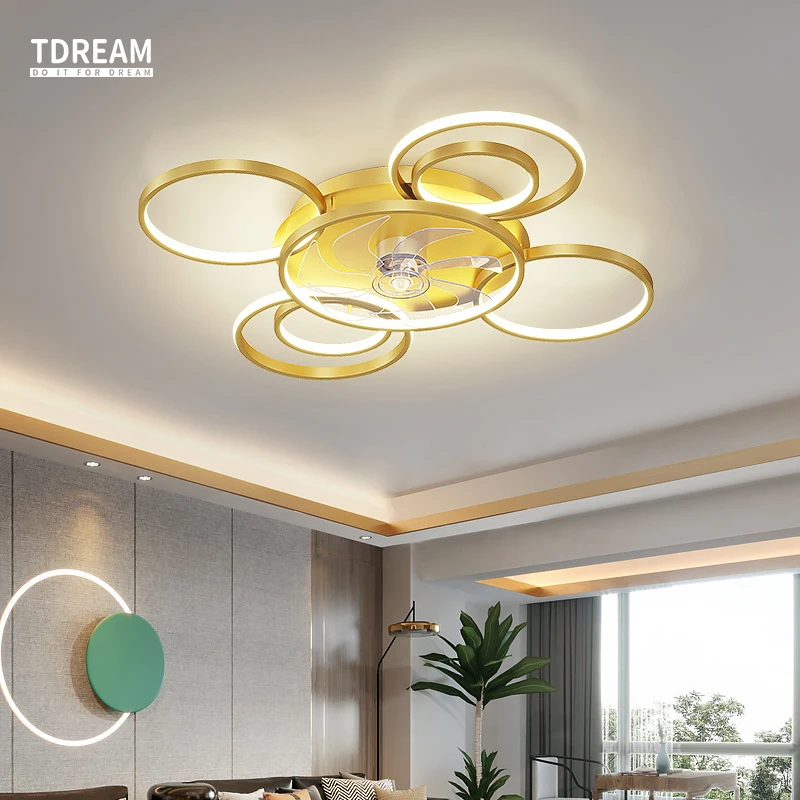 Led 천장 팬 현대 간단한 스타일 라운드 천장 조명 다이닝 룸 침실과 거실에 적합|천장 선풍기| - AliExpress