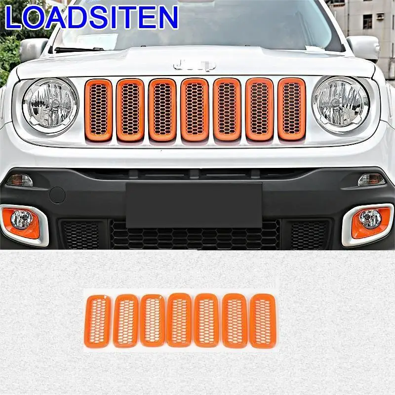Car Modified Automobile Chromium Front Bumper Grille Headlamp Exterior Covers Sticker Strip Decoration 18 19 FOR JEEP Renegade | Автомобили