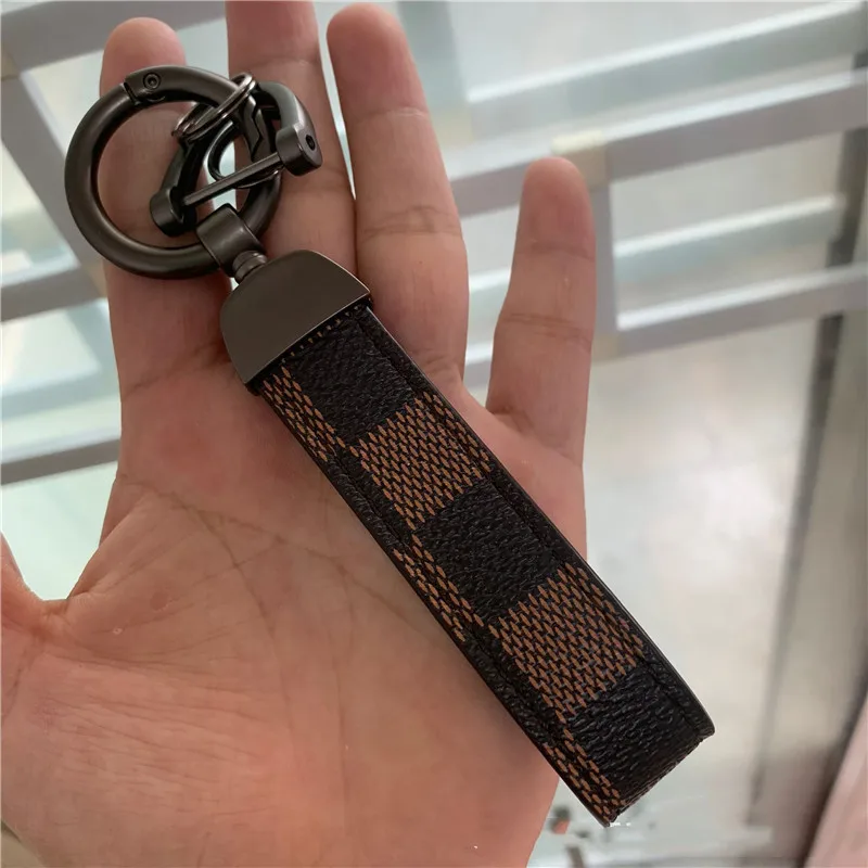Новая модная металлическая цепочка для ключей из кожи креативная ручной работы, из PU искусственного материала PU цепочка для ключей мужской и Для женщин автомобиля кошелек подвеска брелок для ключей - Цвет: Бежевый