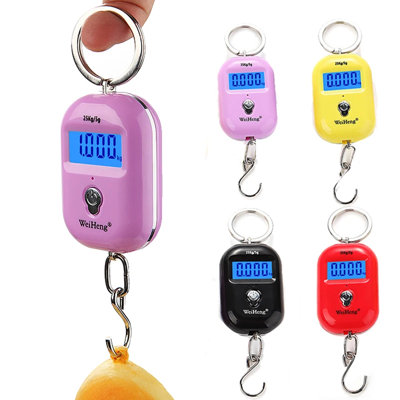 

25Kg Digital Electronic Crane Scale Mini Luggage Hook Scale LCD Backlight Kitchen Scale Fishing Scale Pocket Scale