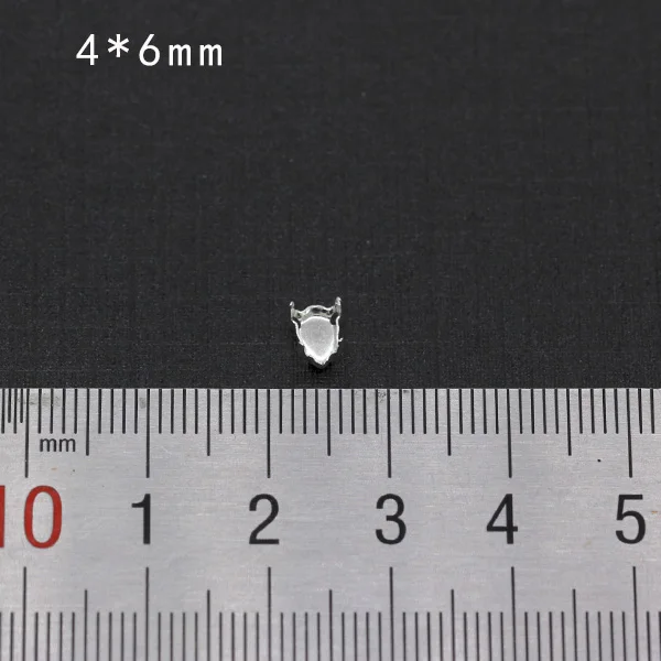 4x6mm pear 30p пустая основа установка пришивные стразы граненые хрустальные драгоценности Посеребренные пустые коготь для камня аксессуары для одежды ссылка 1 - Цвет: 4x6mm pear