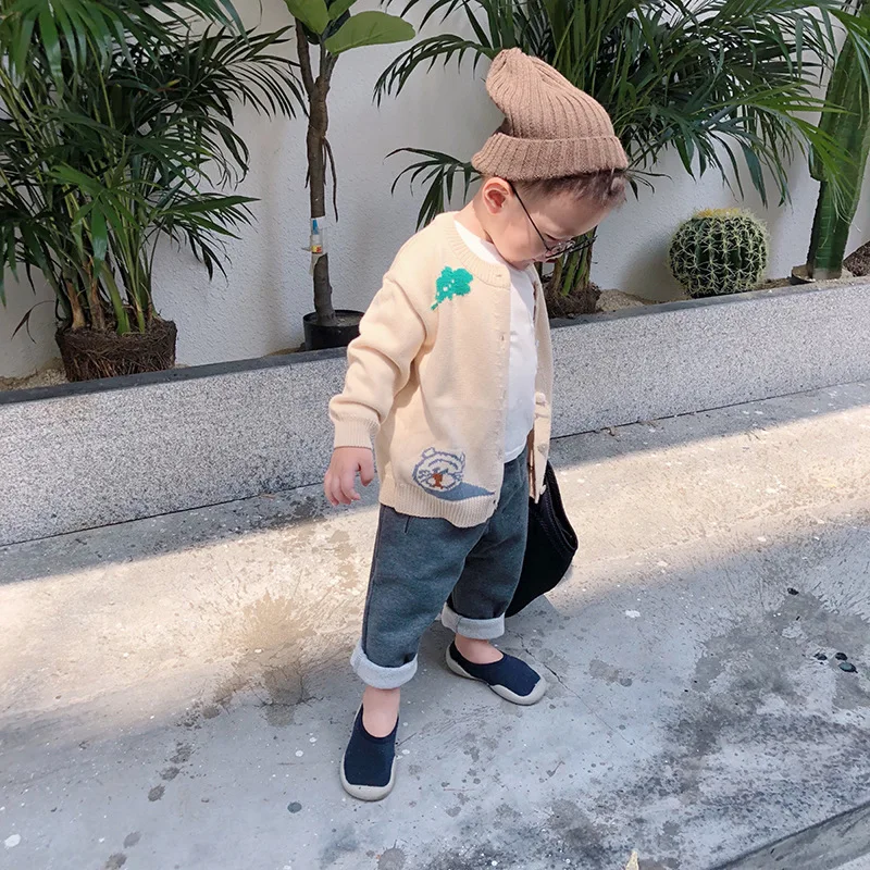 

CHILDREN'S Cardigan Autumn And Winter New Style Korean-style Men And Women Kids' Sweater Childrenswear Baby Cartoon Tiger Jacqua