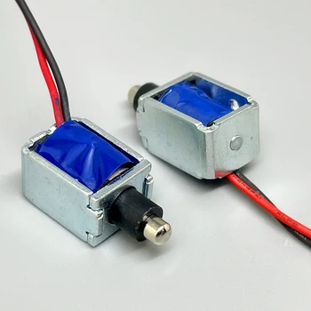 Mini solenoide electroimán de empuje de marco abierto, 5V CC, 3mm de carrera, imán eléctrico pequeño para cerradura