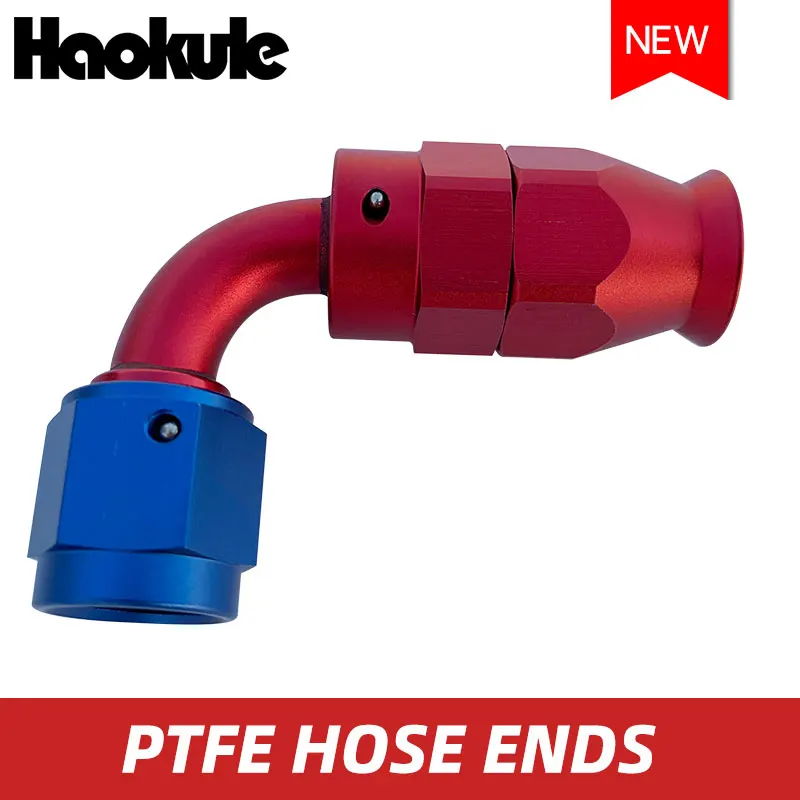 HAOKULE-90DEGREE AN3/AN4/AN6/AN8 PTFE поворотный угловой фитинг алюминиевые концы фитинги