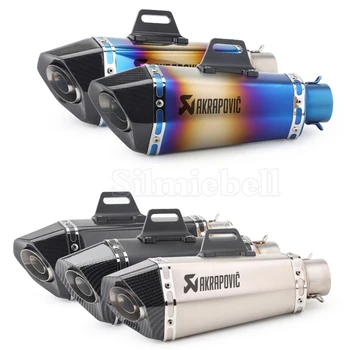 

Universal Motorcycle Akrapovic exhaust muffler pipe with DB killer carbon fiber escape for MT07 MT09 MT10 R1 R3 z400 z250 z900