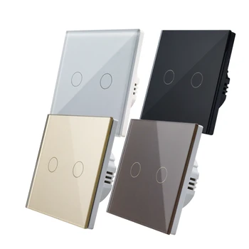 

JUNEFOR touch switch, EU standard, white crystal, glass panel, touch switch, Ac220v, 1 set, 1 way, wall light, wall touch screen