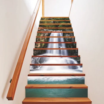 

12Pcs Self-Stick Stair Riser Staircase Sticker Scenic Mural Decal Waterproof Wall Stickers Home Decor Self-Stick Art Wallpaper