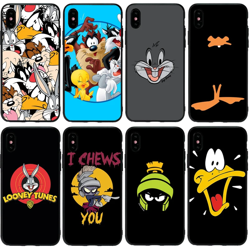 Bugs Bunny TweetyBird Daffy Duck Looney Tunes soft black phone case For iphones 11 Pro X XR XSMAX 7 8 6 6S Plus 5 5S SE 10 cover | Мобильные