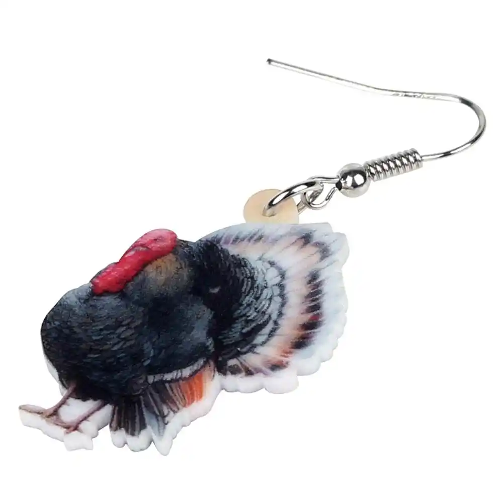 Bonsny acrílico ação de graças peru galo galinha brincos de galinha gota balançar decoração jóias para mulher adolescente menina charme festa presente